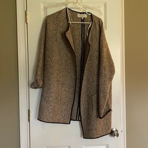 Tweed blush/black  open front blazer